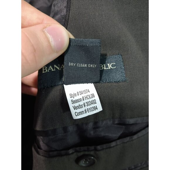 Banana Republic Blazer Mens 44R Brown Wool Sport Coat Suit Jacket 3 Button - Picture 10 of 11